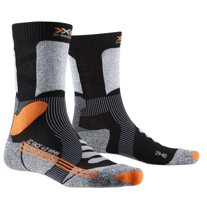 CALCETINES ESQUí MUJER XSOCKS XCOUNTRY RACE 4.0 WMN (NEGRO/GRIS PIEDRA NARANJA)