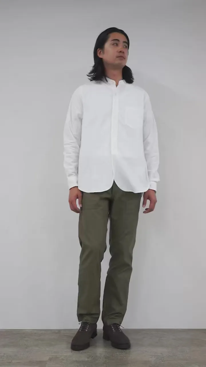 Camisa de cuello de banda de buey de manga larga de manga larga de manga larga de manga larga / f3429