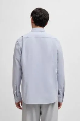 Camisa slim fit en algodón Oxford lavado