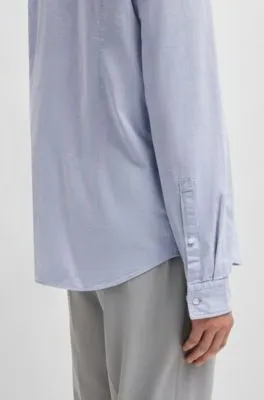 Camisa slim fit en algodón Oxford lavado