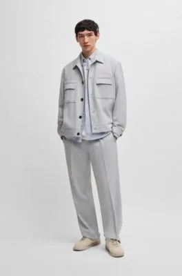 Camisa slim fit en algodón Oxford lavado