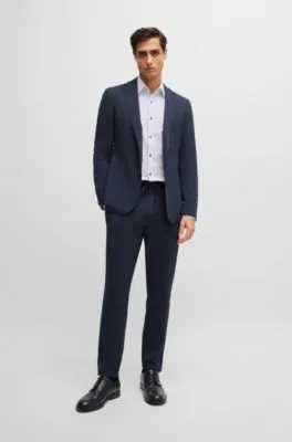 Camisa slim fit en material técnico elástico estampado