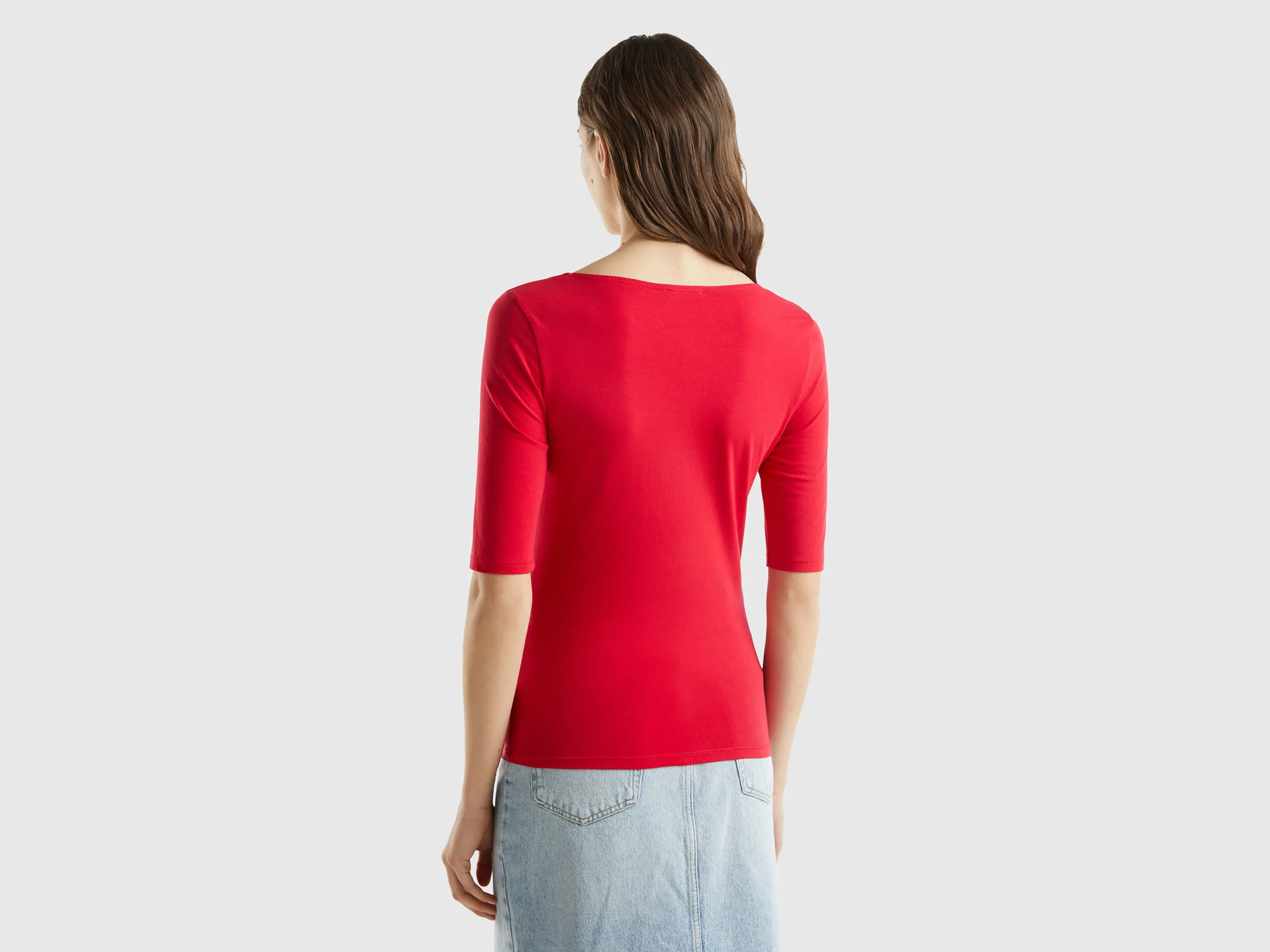 Camiseta ajustada de algodón elástico