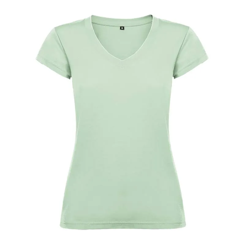 Camiseta algodón cuello pico para mujer