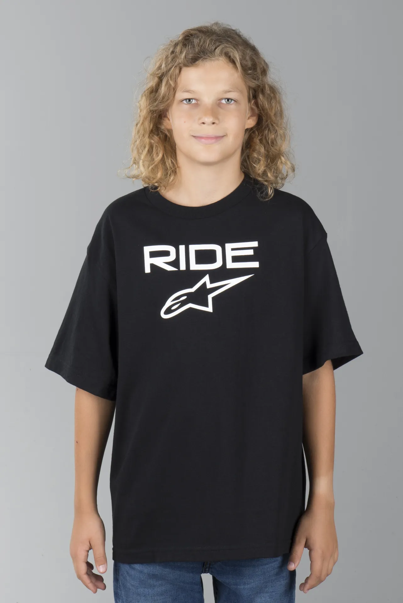 CAMISETA ALPINESTARS RIDE 2.0 NIñO NEGROBLANCO