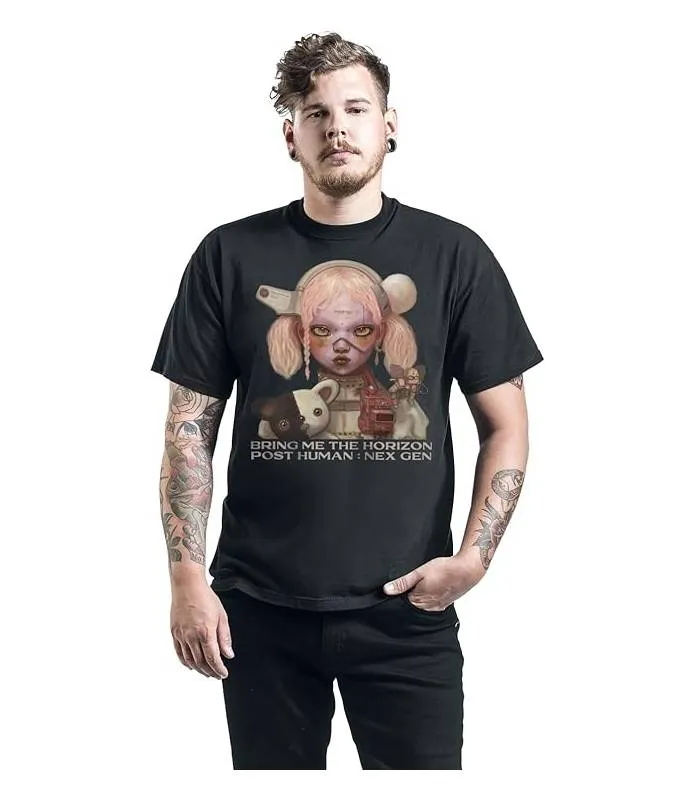 Camiseta Bring Me The Horizon Nex Gen Cover Negra Licencia Oficial Manga Corta BMTHTS105MB