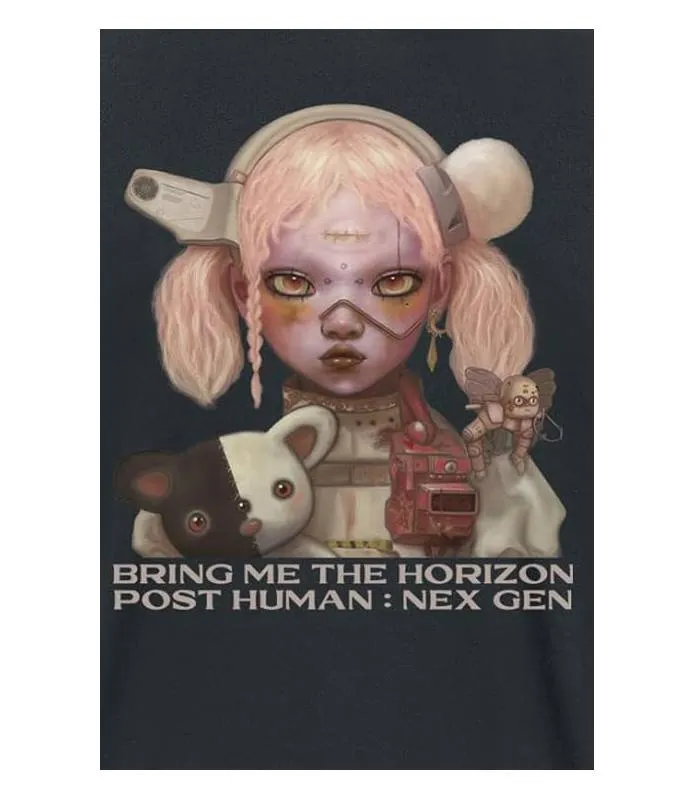 Camiseta Bring Me The Horizon Nex Gen Cover Negra Licencia Oficial Manga Corta BMTHTS105MB