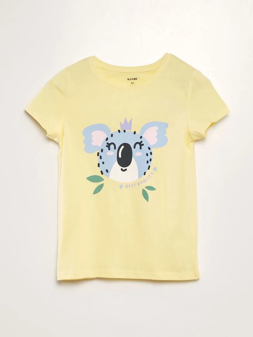 CAMISETA CON INSCRIPCIóN  AMARILLO