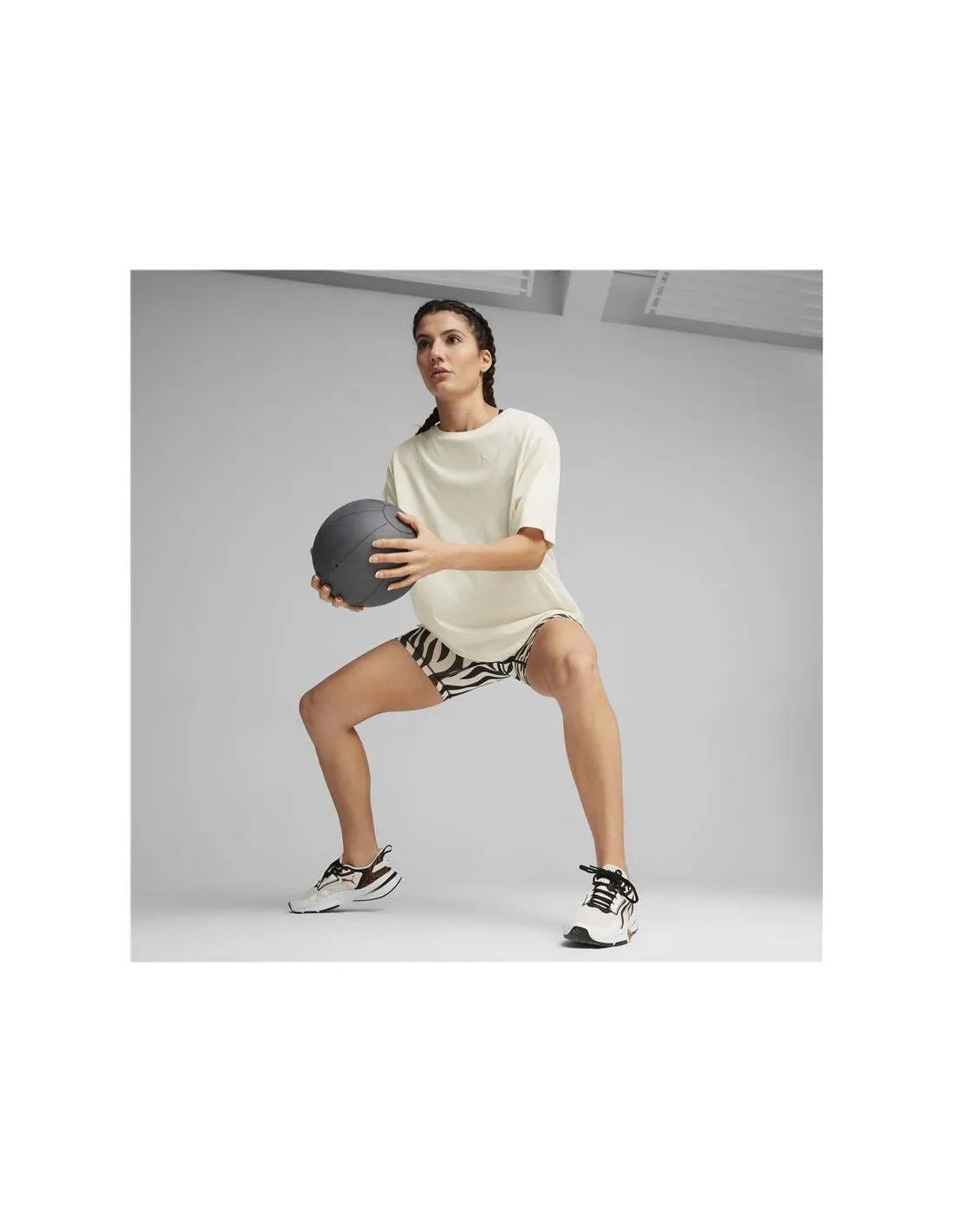 Camiseta de Fitness Puma Animal Remix Boyfriend Mujer Beige