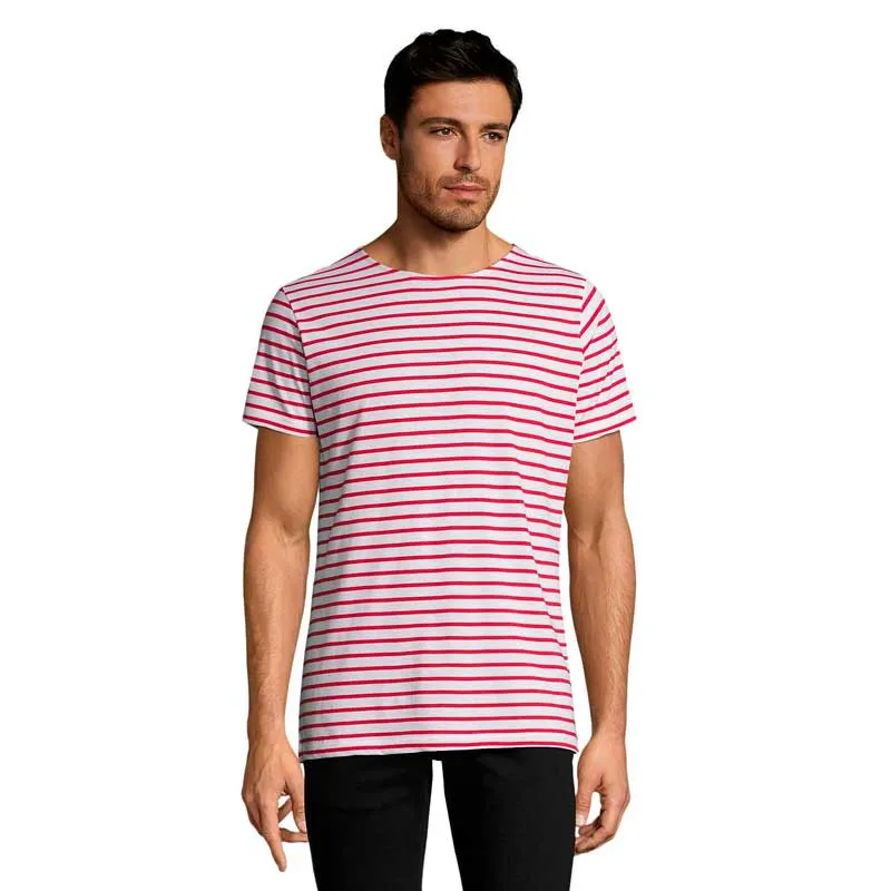 CAMISETA DE HOMBRE RAYAS ROJAS MILES MEN  SOL'S