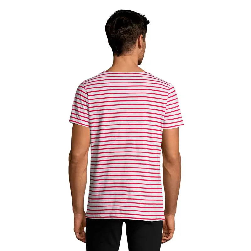 CAMISETA DE HOMBRE RAYAS ROJAS MILES MEN  SOL'S