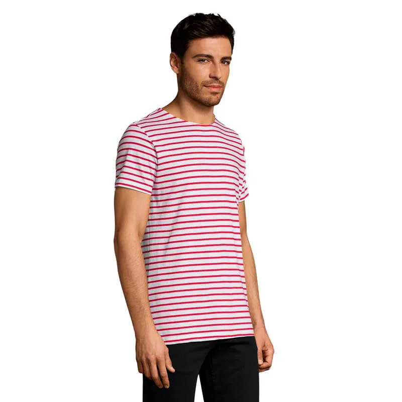 CAMISETA DE HOMBRE RAYAS ROJAS MILES MEN  SOL'S