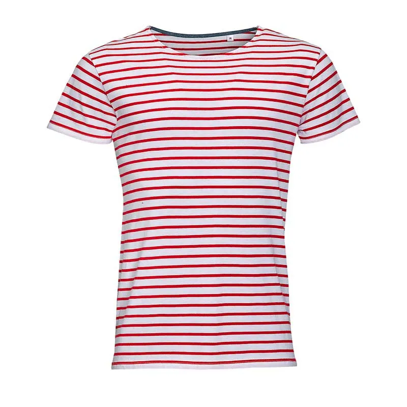 CAMISETA DE HOMBRE RAYAS ROJAS MILES MEN  SOL'S