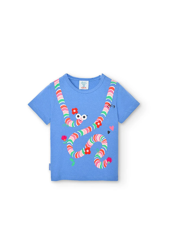 Camiseta de punto de bebé niña en color azul