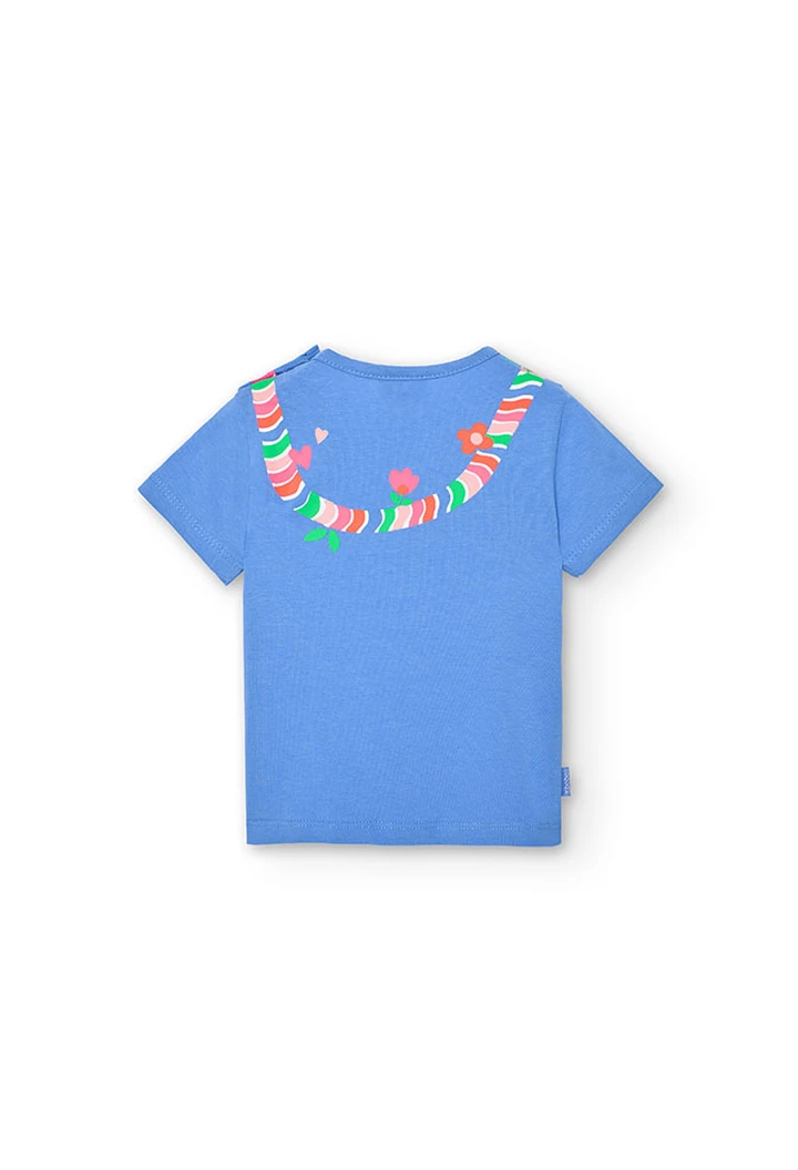 Camiseta de punto de bebé niña en color azul