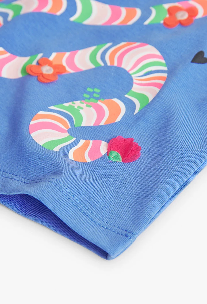 Camiseta de punto de bebé niña en color azul