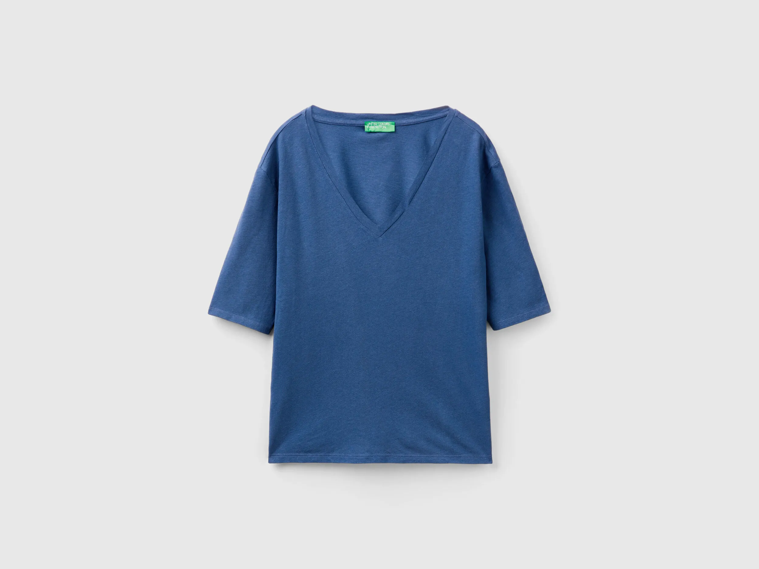 Camiseta en mezcla de algodón y lino