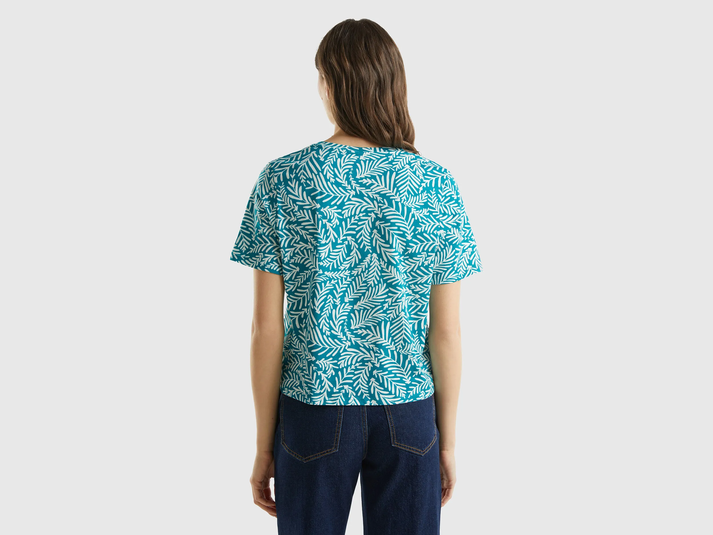 Camiseta estampada de algodón de fibra larga
