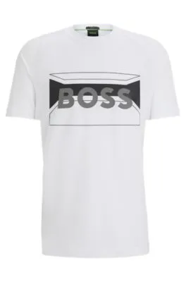 Camiseta regular fit de algodón con logo de diseño