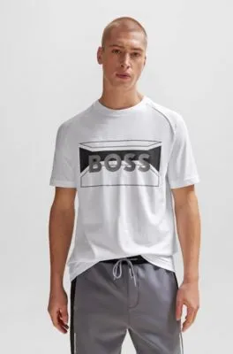 Camiseta regular fit de algodón con logo de diseño
