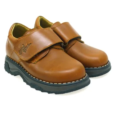 CARRILEZapato colegio niño velcro Cuero