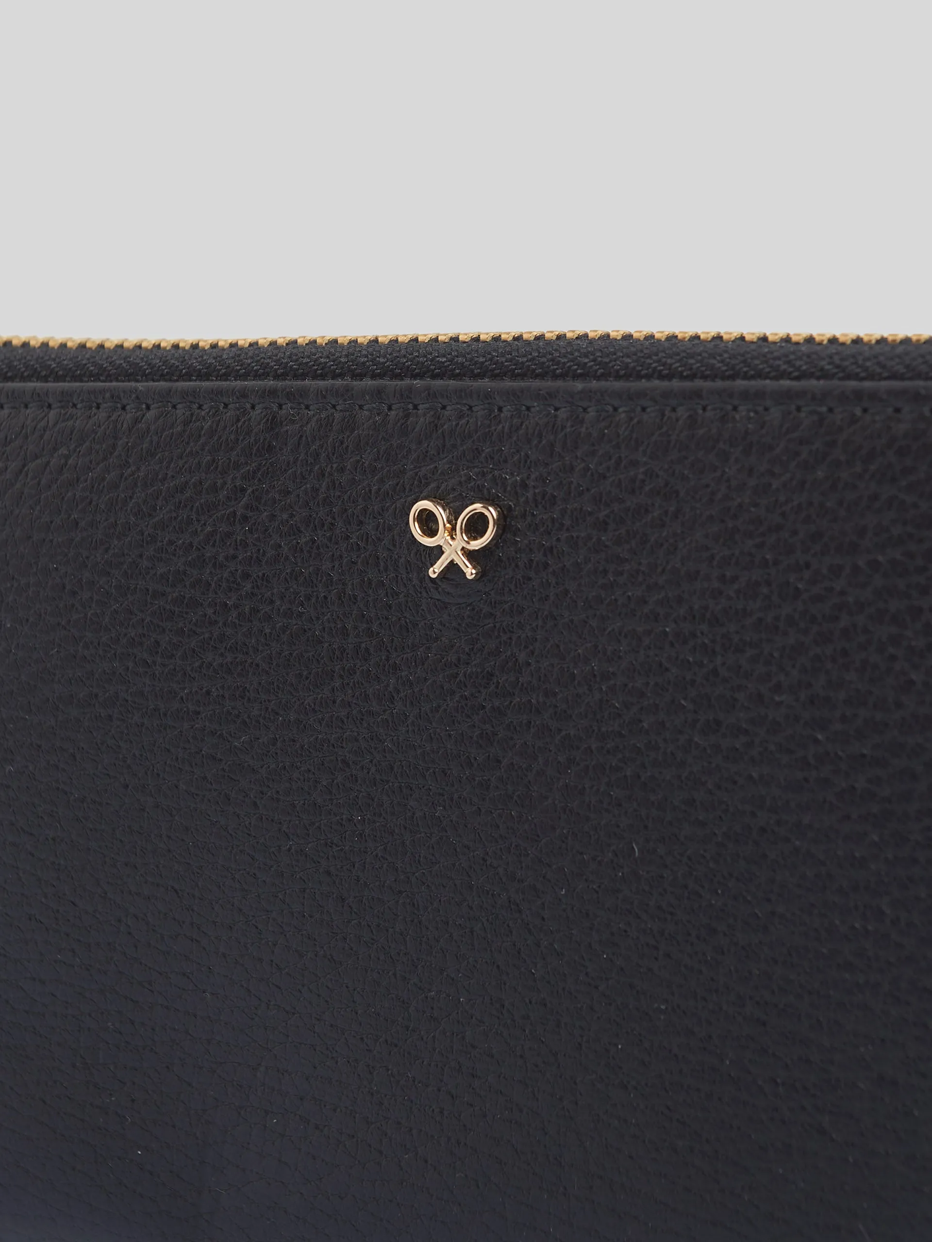 Cartera raqueta piel negra