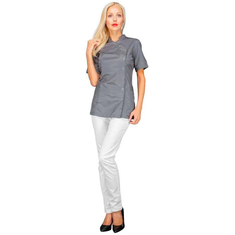 CASACA NIZZA MANGA CORTA MICROFIBRA GRIS FUELLE ESPALDA ISACCO  OFERTA