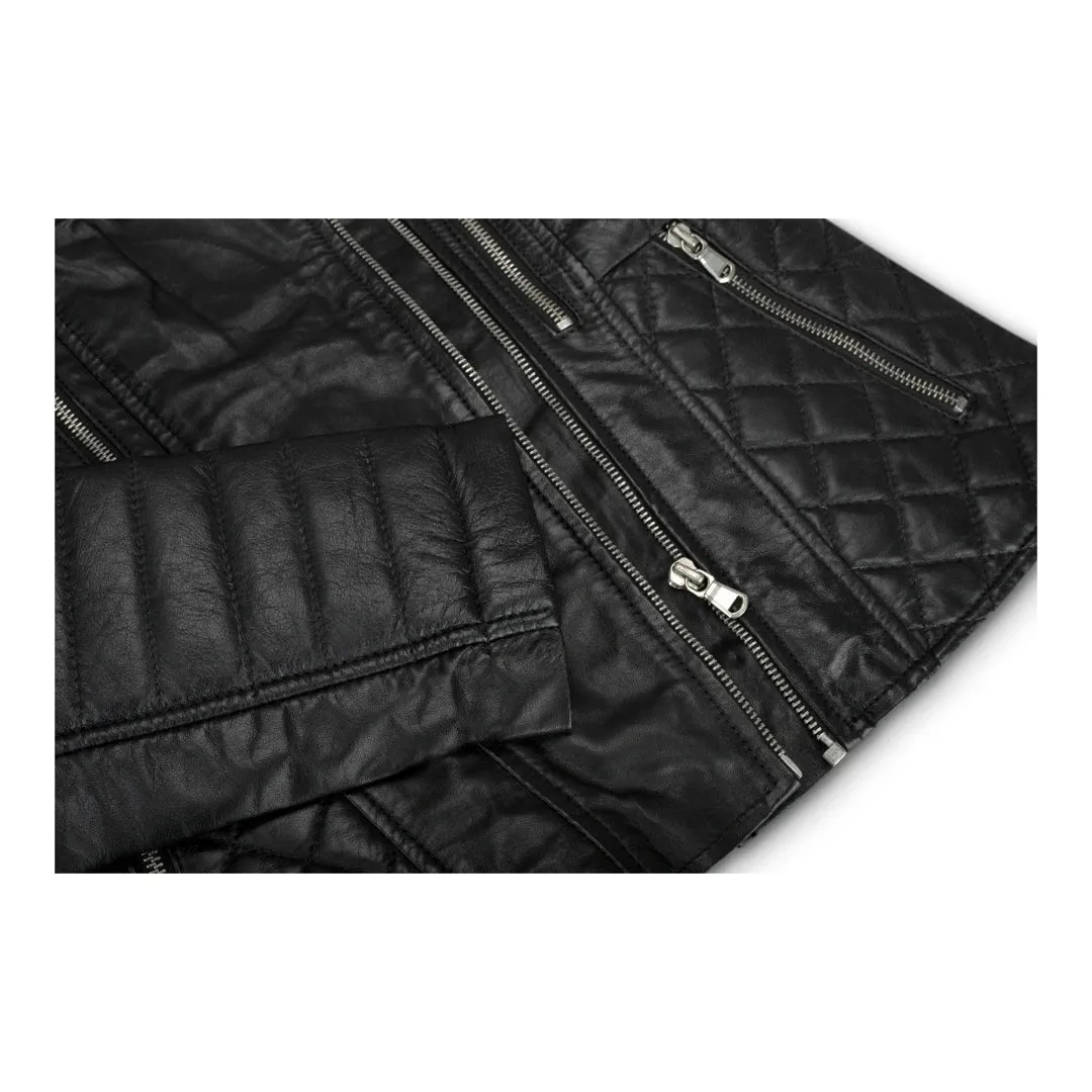 Chaqueta negra de Rock Biker Rock de cuero para mujeres