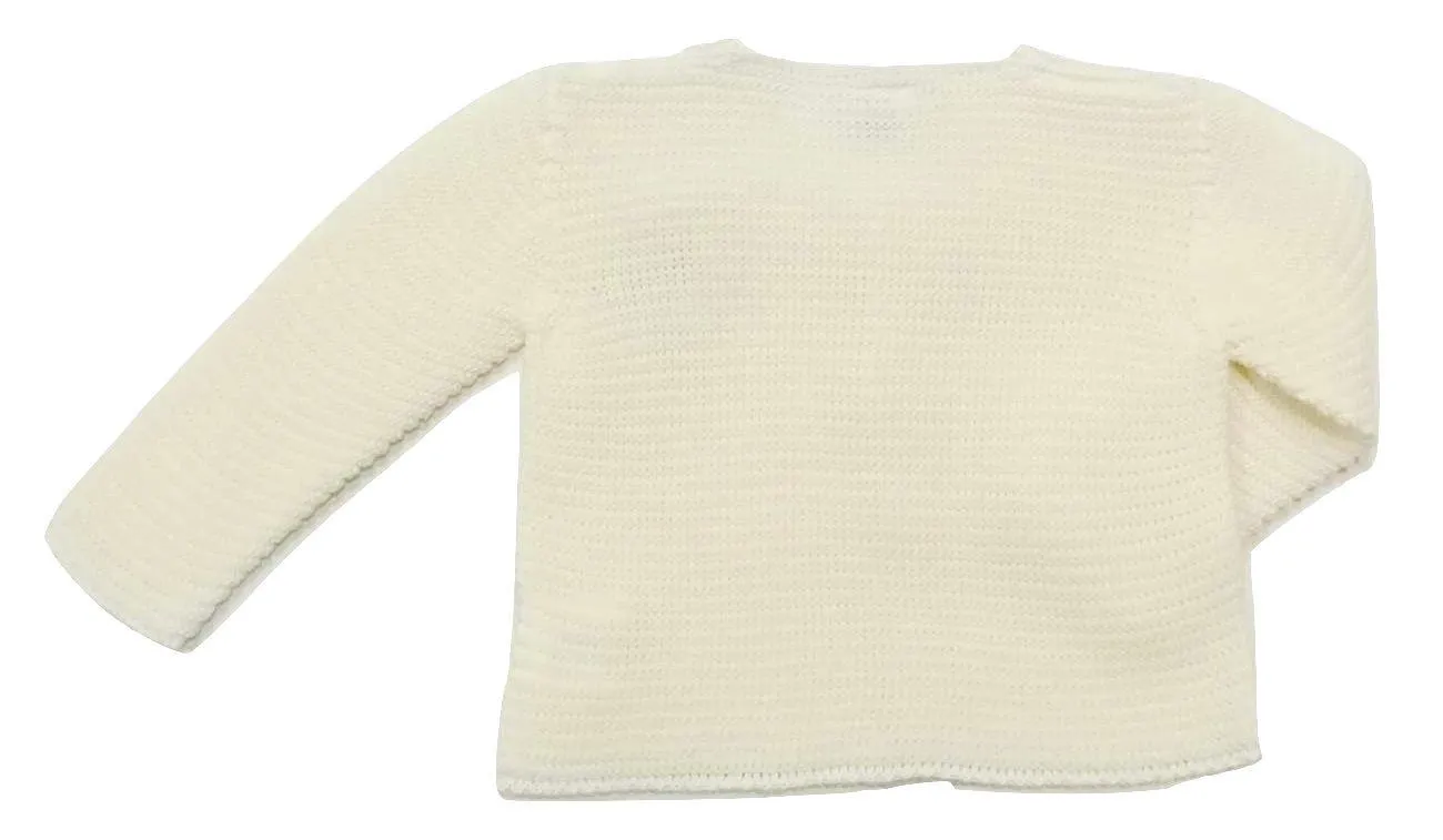 CHAQUETA UNISEX LARGA PUNTO VERANO  CRUDO 