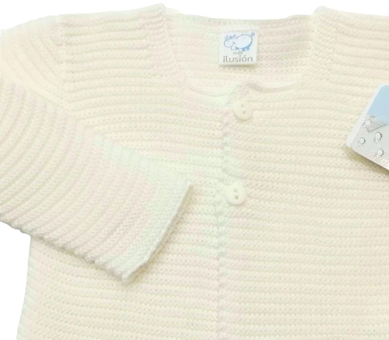 CHAQUETA UNISEX LARGA PUNTO VERANO  CRUDO 