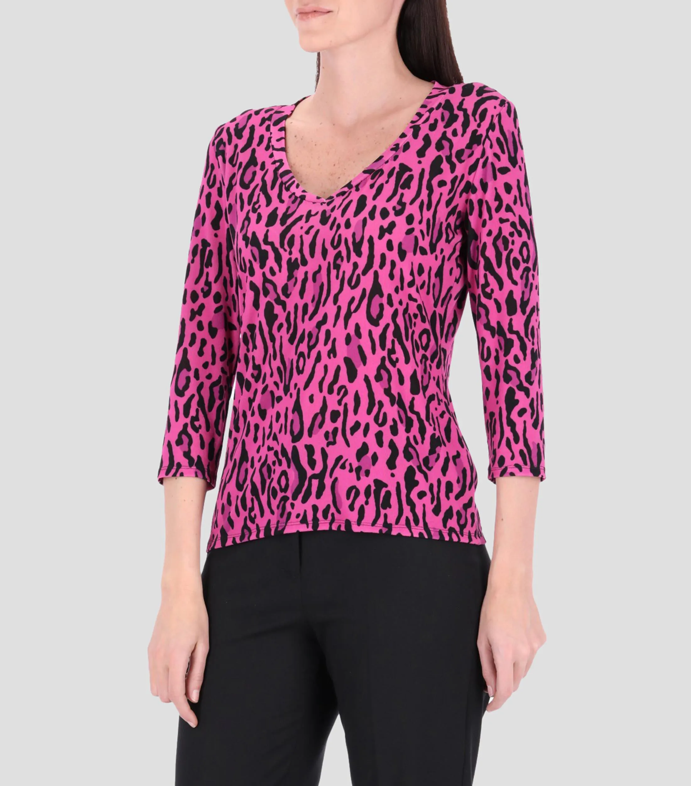 Charme Blusa animal print manga 3,4 Mujer