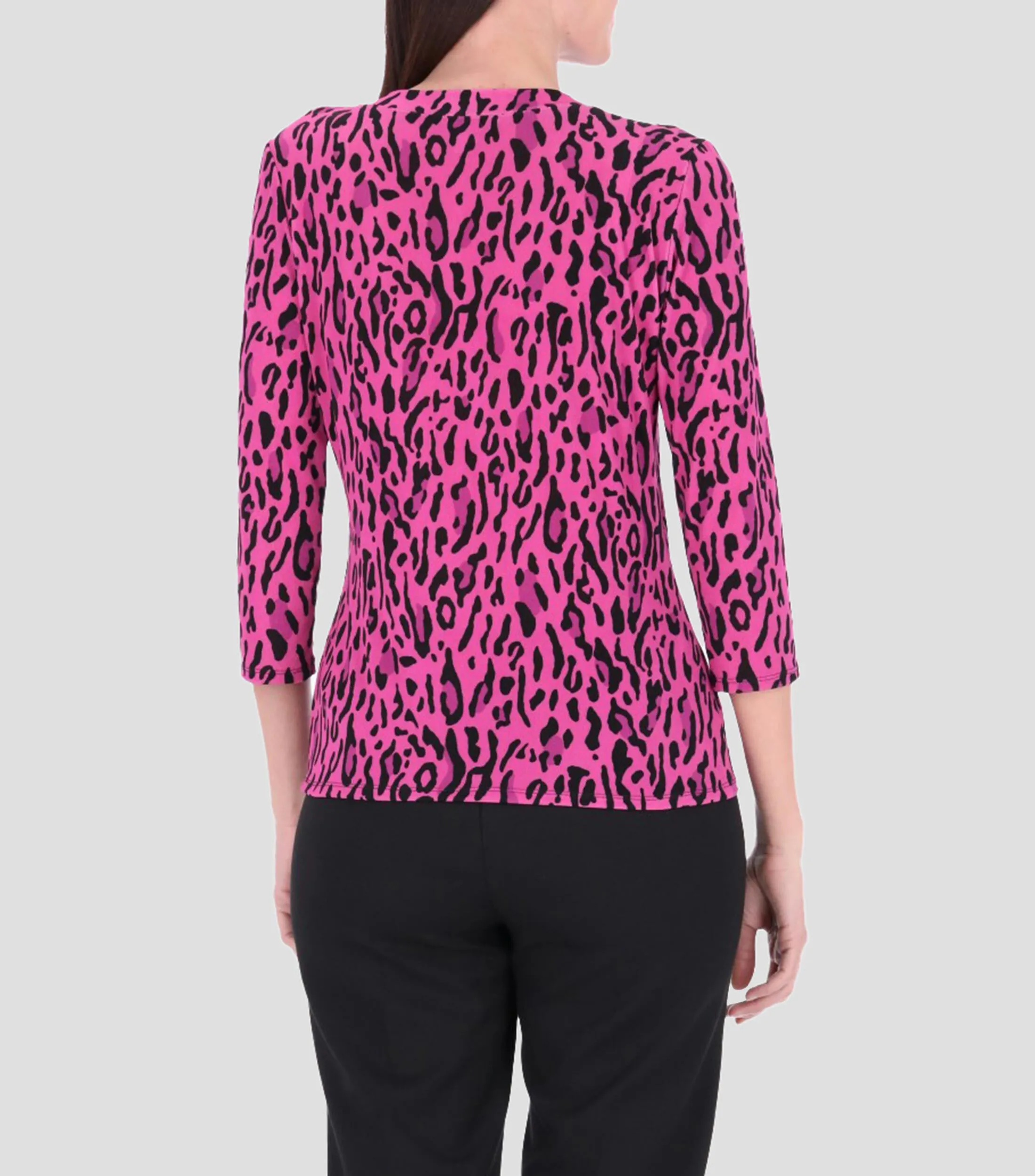 Charme Blusa animal print manga 3,4 Mujer