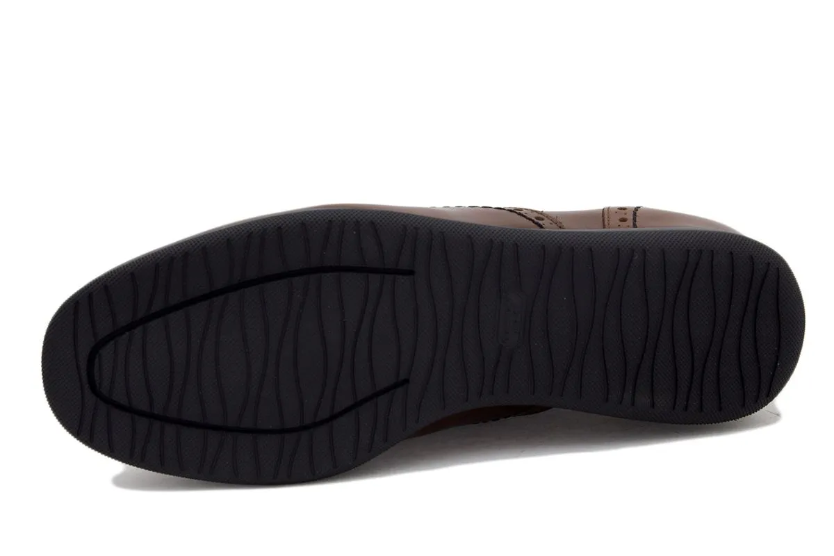 COFFEE LEATHER LACEUP SHOE