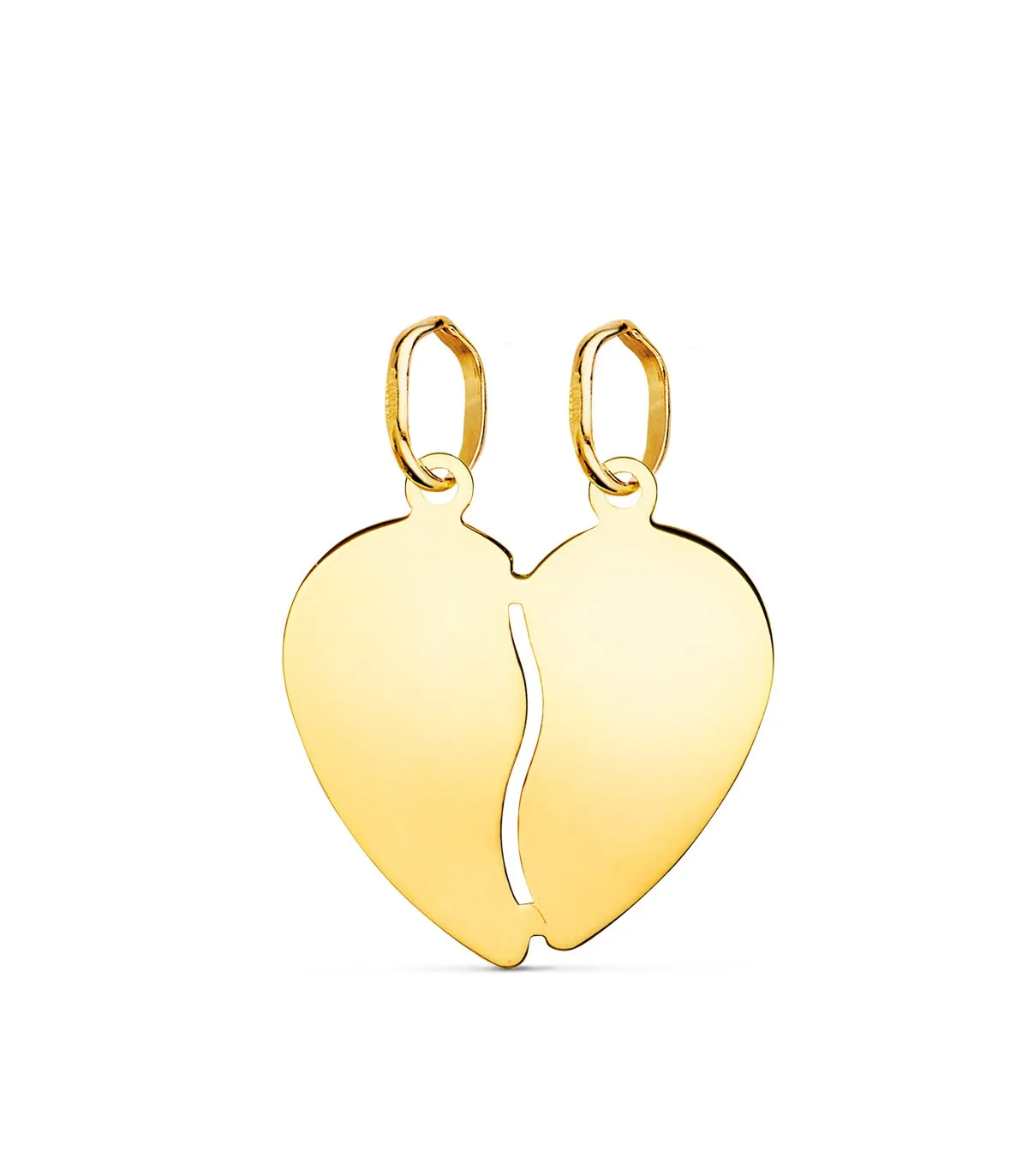 Colgante Corazón Partido Oro Amarillo 18K