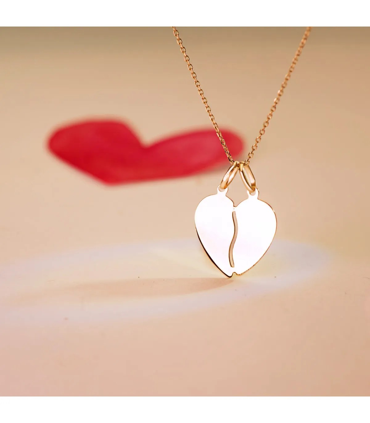 Colgante Corazón Partido Oro Amarillo 18K