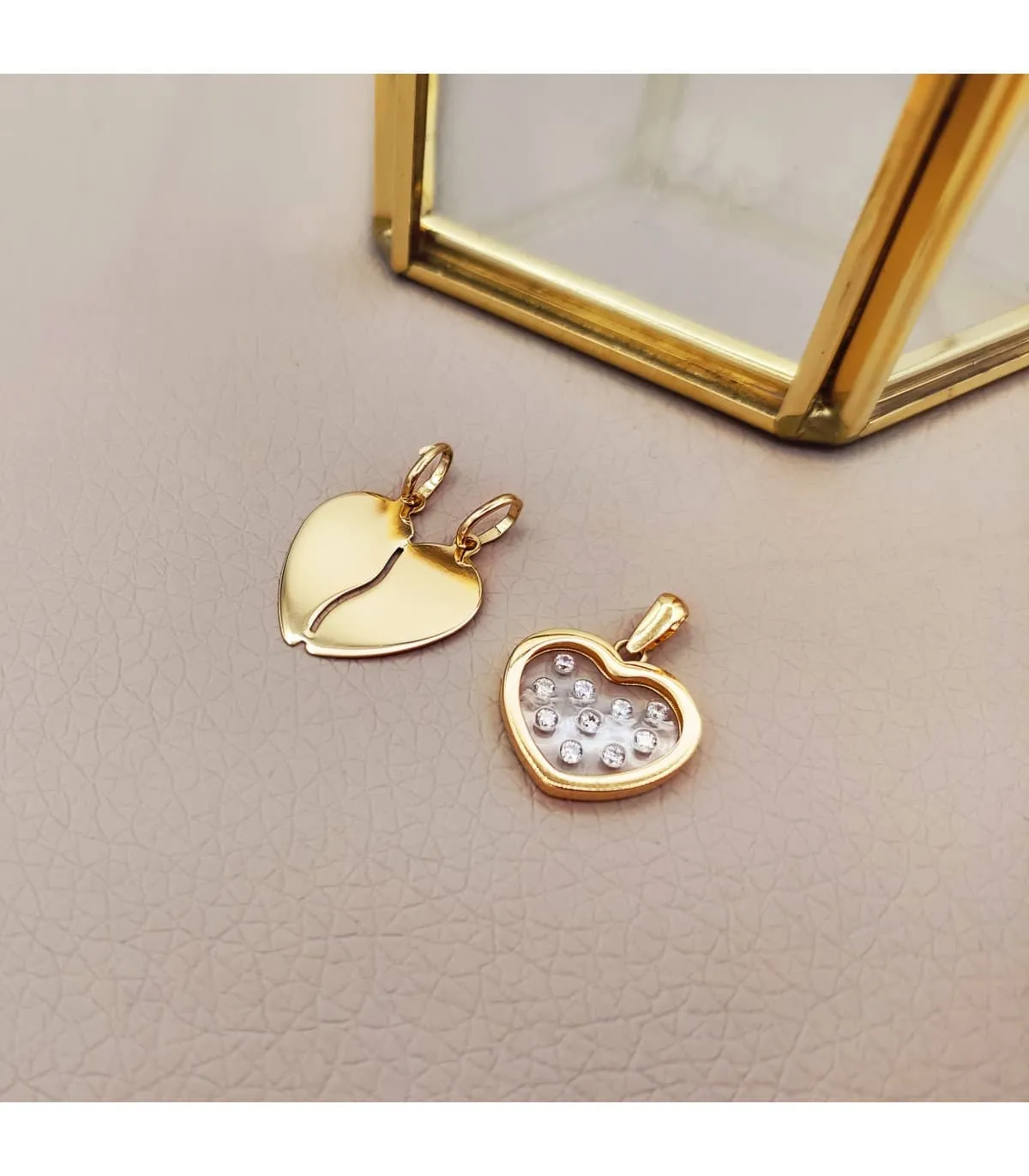 Colgante Corazón Partido Oro Amarillo 18K