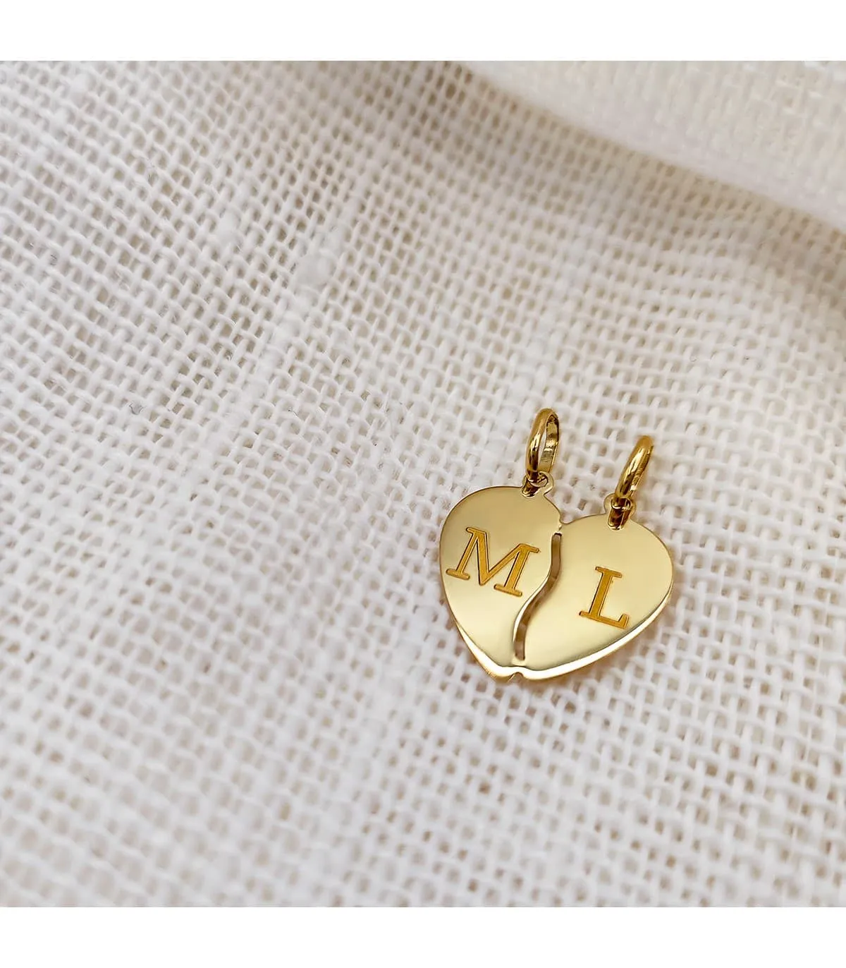 Colgante Corazón Partido Oro Amarillo 18K