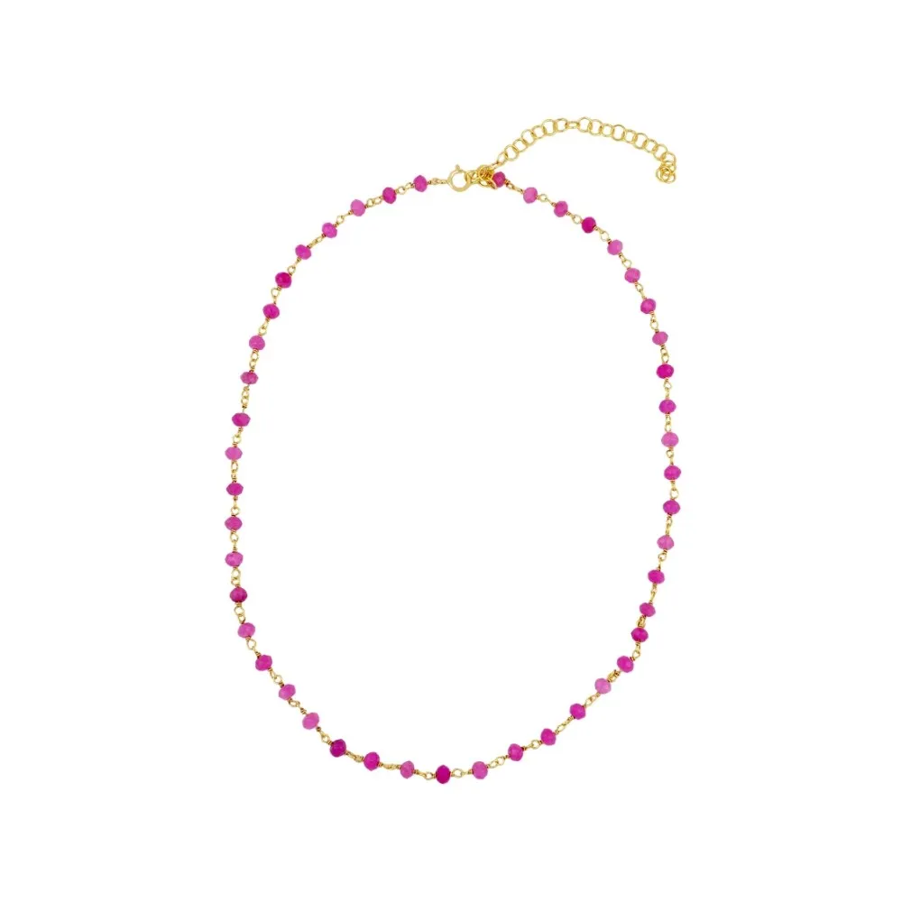 Collar Chantal Jade Fucsia Oro