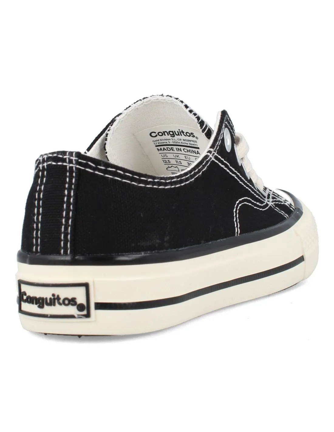 CONGUITOS  SNEAKER UNISEX LONA NEGRO