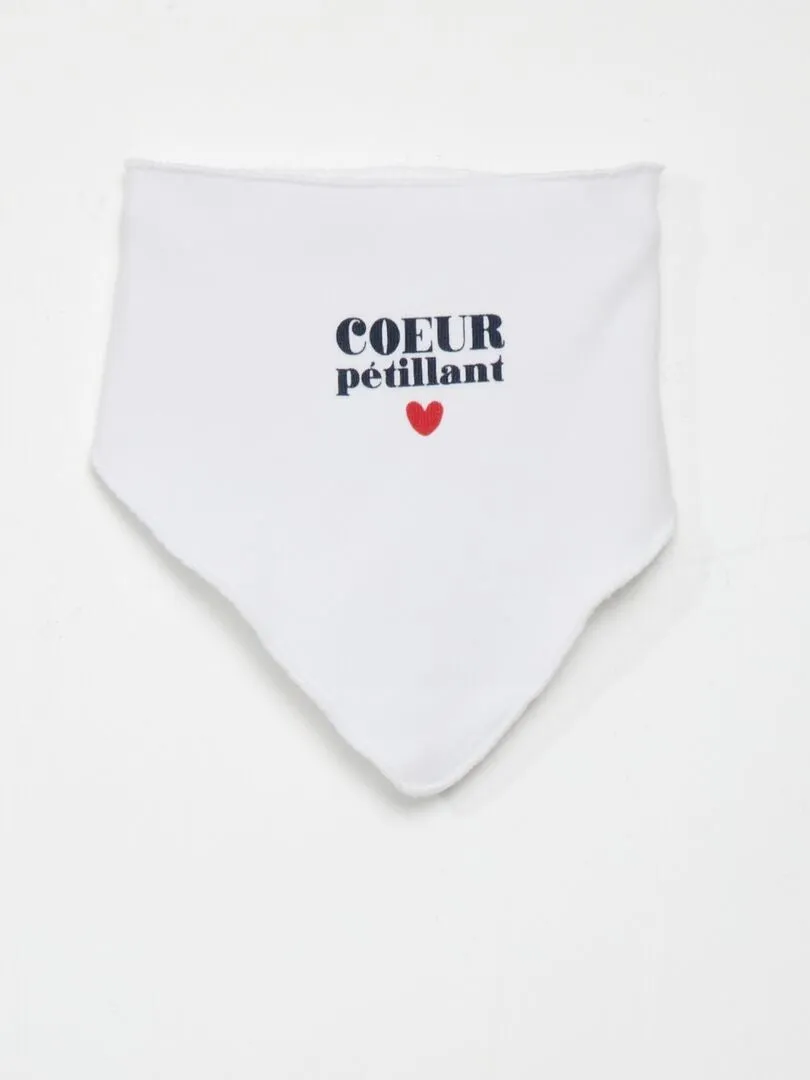 CONJUNTO DE PELELE + BODY + BABERO   3 PIEZAS  BLANCO