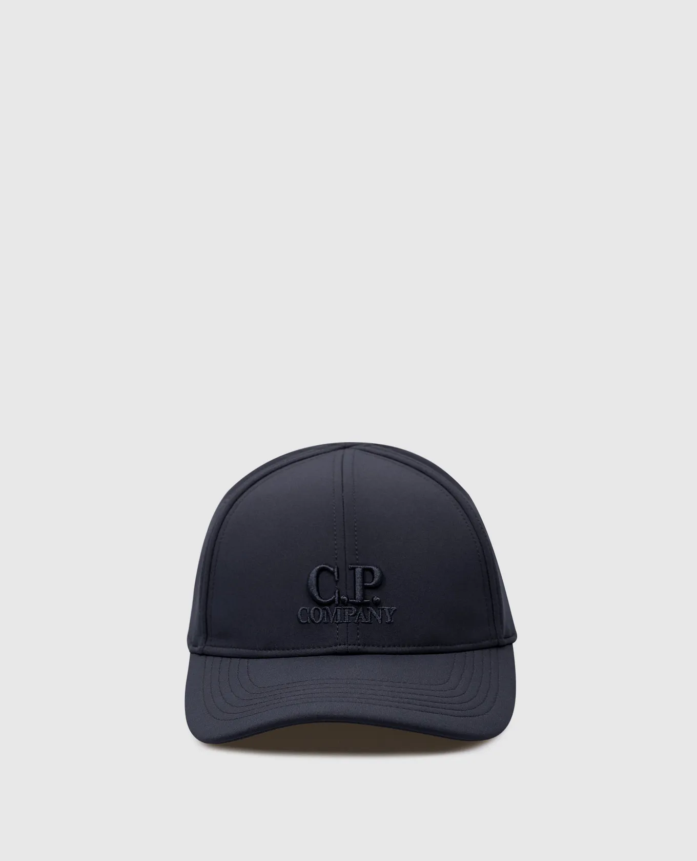 C.P. COMPANY BLUE SHELLR CAP WITH LOGO EMBROIDERY