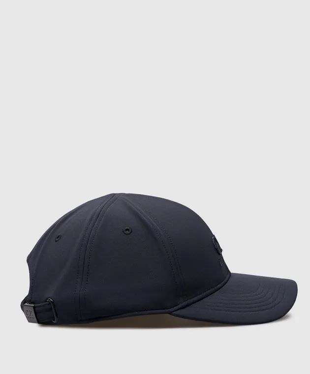 C.P. COMPANY BLUE SHELLR CAP WITH LOGO EMBROIDERY