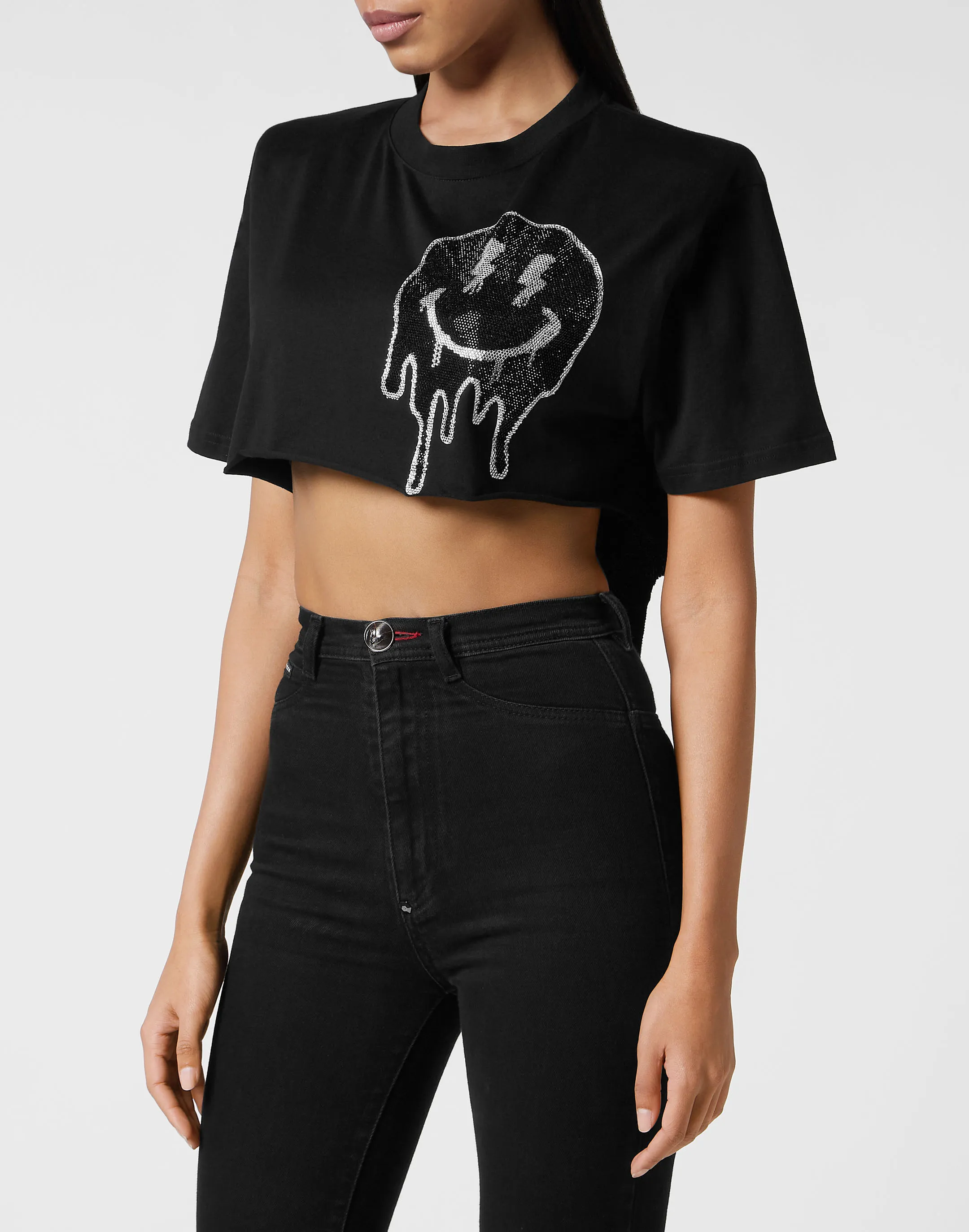 CROPPED TSHIRT ROUND NECK SS SMILE