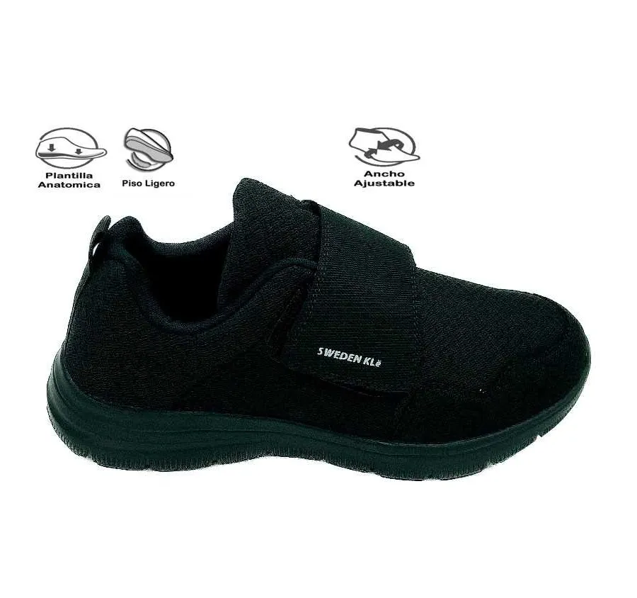 DEPORTIVO SWEDEN Kle VELCRO LABORE 312391 CÓMODA Y MUY LIGERA TEXTIL NEGRO PLANTILLA MEMORY SPONGE 27856