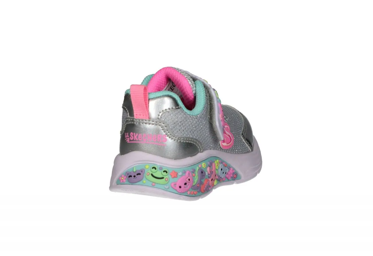 Deportivo Velcro Rejilla Plata Cordon Rosa Piso Talon y Velcro Animalitos