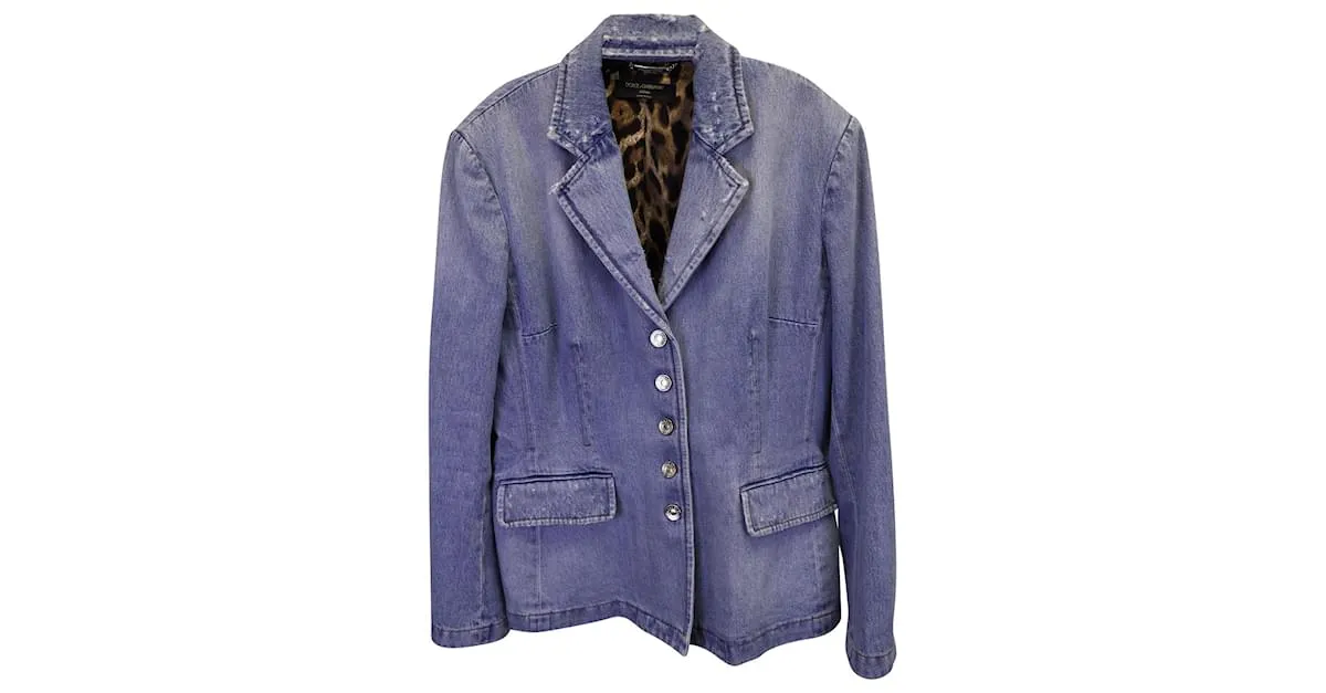 Dolce & Gabbana Chaqueta vaquera desgastada Giacchina en denim azul 