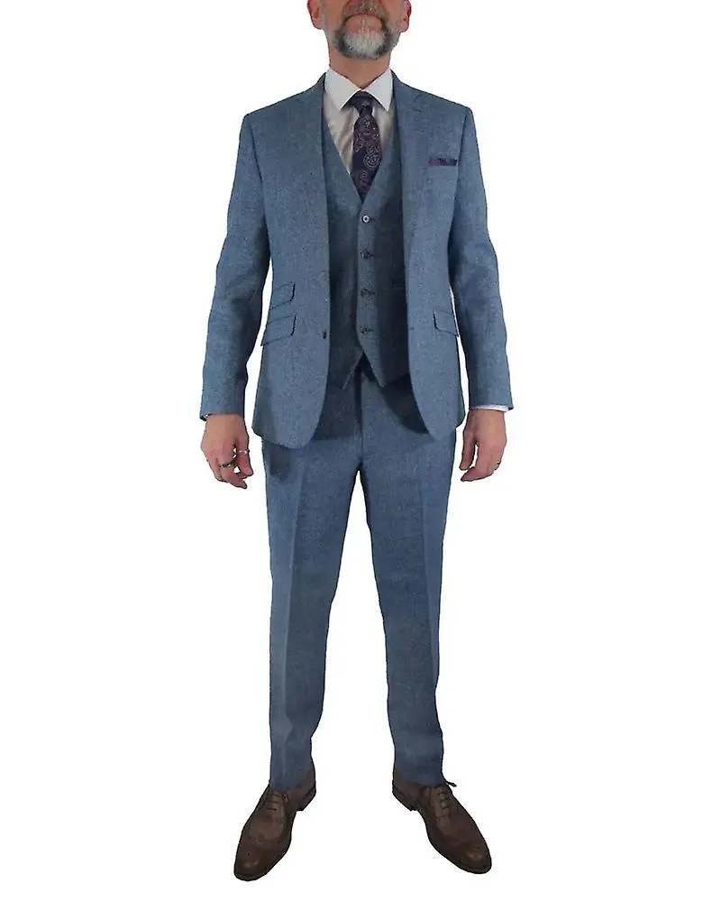 DONEGAL TWEED SUIT JACKET  LIGHT BLUE
