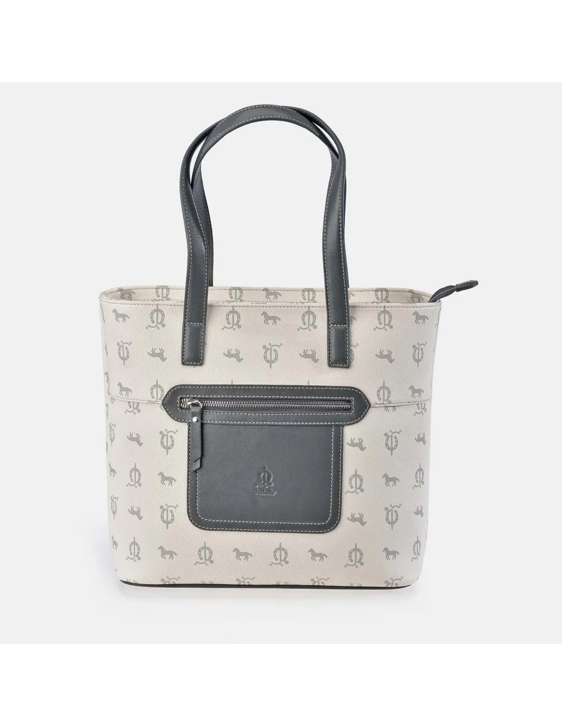 EL CABALLO BOLSO SHOPPING DOBLE ASA PARA MUJER CALIDAD LONA PIEL MARCA