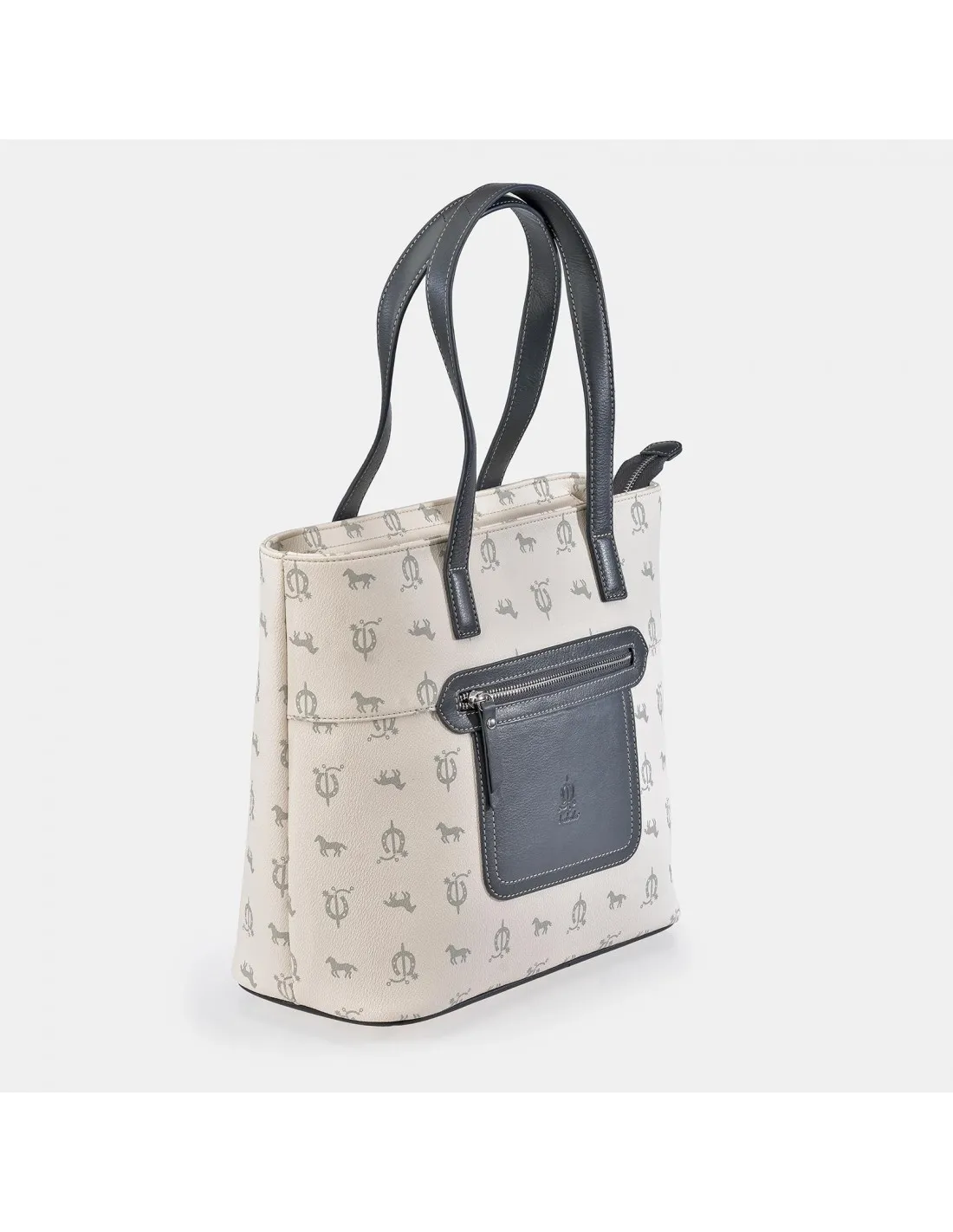 EL CABALLO BOLSO SHOPPING DOBLE ASA PARA MUJER CALIDAD LONA PIEL MARCA
