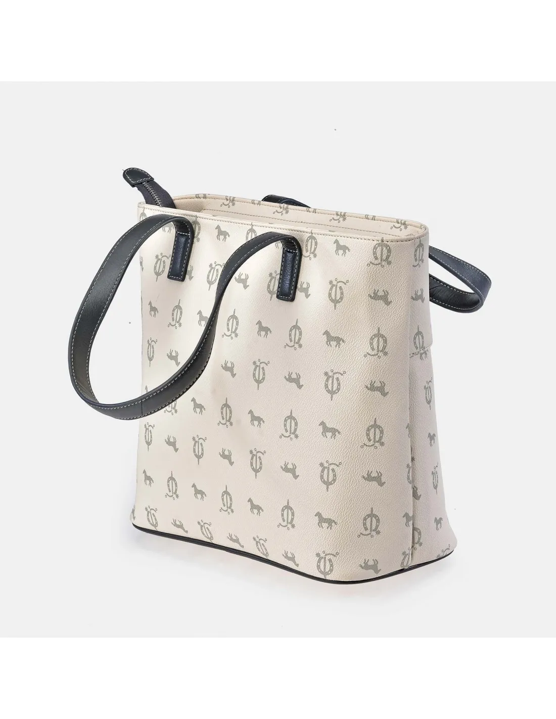 EL CABALLO BOLSO SHOPPING DOBLE ASA PARA MUJER CALIDAD LONA PIEL MARCA